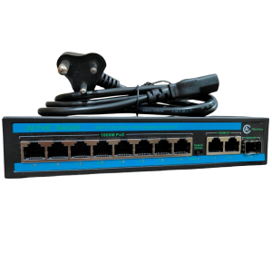 8 Port (8+2) 2 up-link full Giga port ultra hd network ethernet imported poe switch (54v)