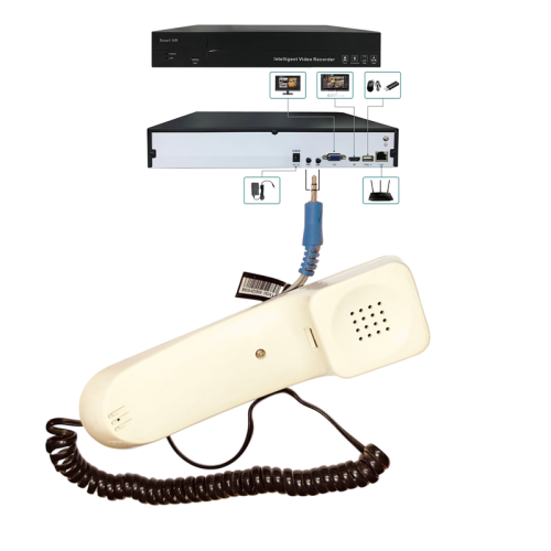 two way audio telephone receiver for nvr & dvr